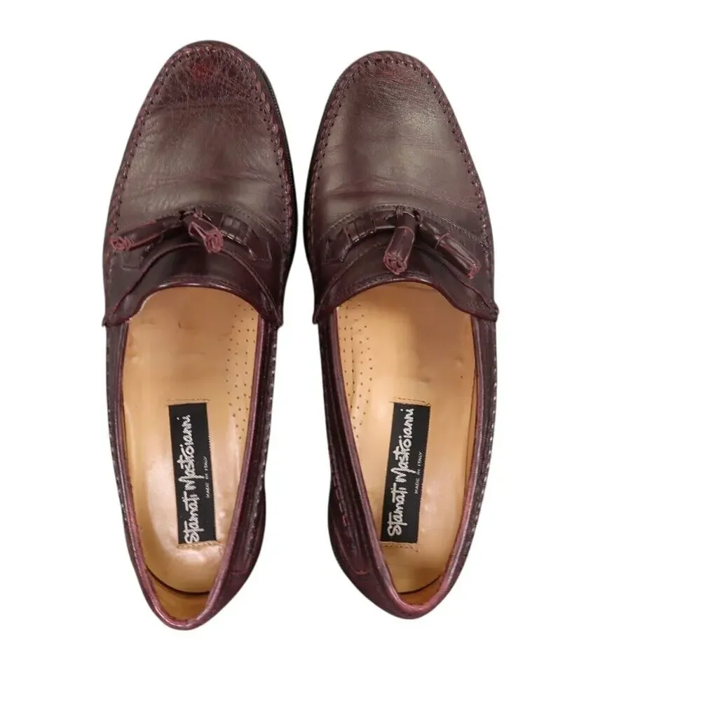 Stamati Mastroianni Shoes Mens 10 Tassel Loafers Moccasin Leather Classic Brown